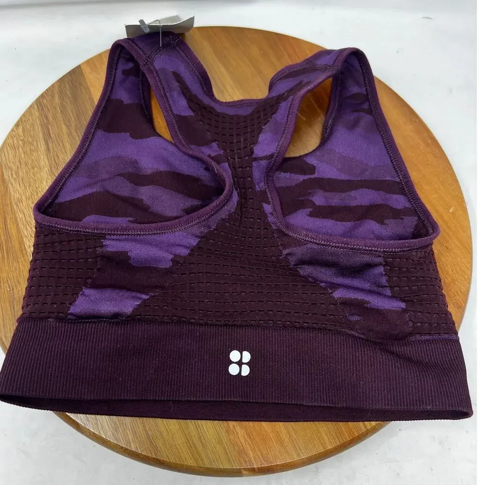 Sweaty Betty Stamina Racer‎ Back Camo Medium Impact Workout Sports Bra Small